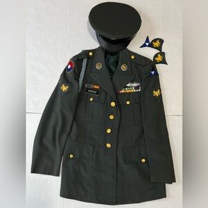 Vintage Us Army Dress Uniform Hat Combat 9th Infantry Size 38R Vietnam War Name